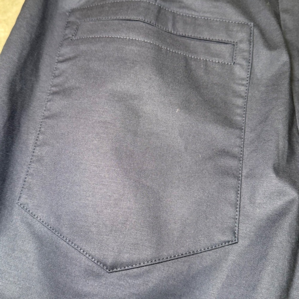 New Gentle Herd Womens Size Large Pleated Wide Leg Cropped Pants Navy Blue Nylon - Picture 11 of 14
